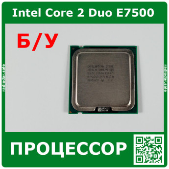 Процессор Intel E7500, 2.93ГГц, LGA775, б/у, демонтаж